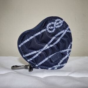 Lug Heart-Shaped Navy and White Coin Pouch